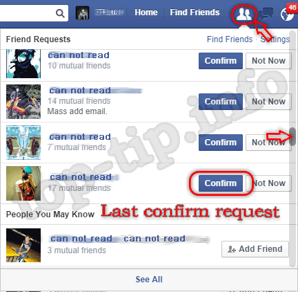 accept friends request